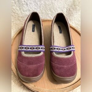 EUC Lands End Womens Terrain Lodge Leather Slip On Mary Jane Size 8B